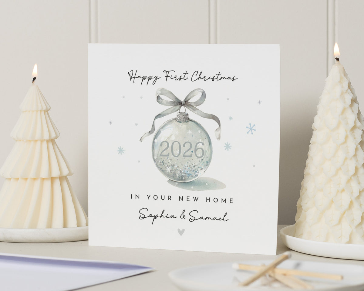 Personalised First Christmas Card, New Home Christmas Card, First Christmas in New Home Card, 2026 Christmas Card for Couple