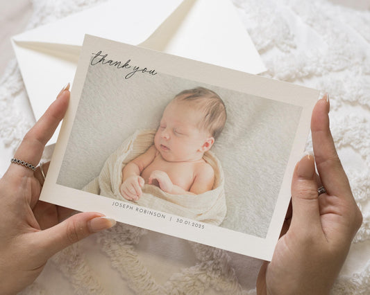 Baby Boy Thank You Cards With Photo, Baby Shower Thank You Cards, New Baby Thank You Cards, Personalised Thank You Cards, Baby Girl Cards