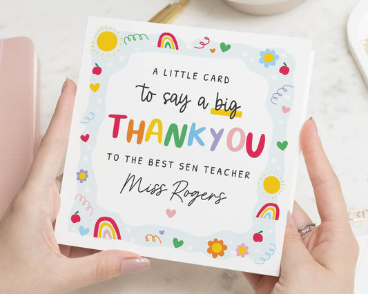 Personalised Teacher Thank You Card, SEN Teacher Card, Thank You Teacher Card, Teacher Card From Child, Best Teacher Card, School Thank You