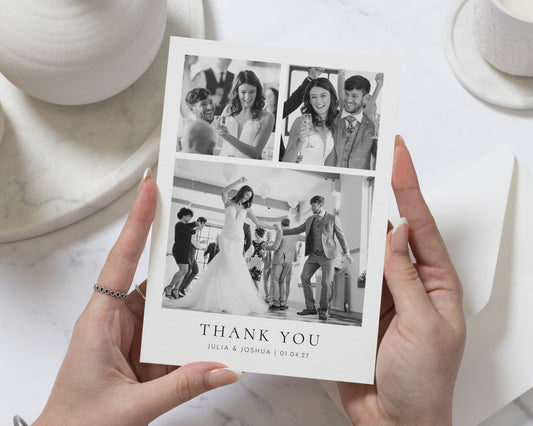 Personalised Wedding Thank You Cards, Photo Wedding Thank You Cards, Minimal Wedding Thank You Card, Flat Thank You Cards