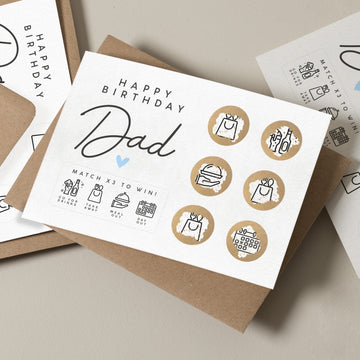 Dad Birthday Gift Card, Scratch To Win Card, Gift for Dad Birthday, Birthday Scratch Card For Dad, Scratch Card For Dad, Unique Gift For Him