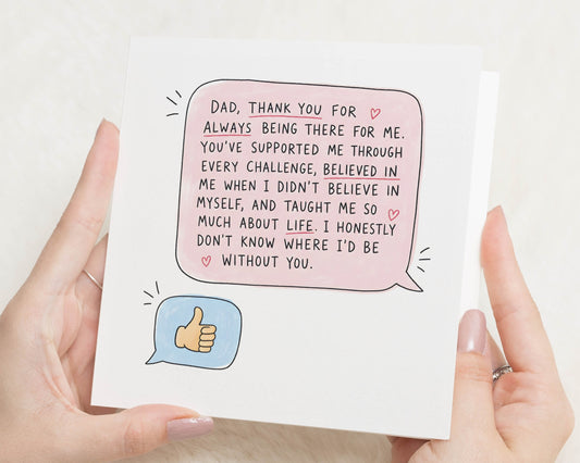 Birthday Card for Dad, Dad Birthday Card, Fathers Day Card for Dad, Thank You Dad Card, Card for Dad, Dad Appreciation Card, Father Card