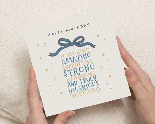 Birthday Card for Husband, Husband Birthday Card, Funny Birthday Card for Him, Personalised Birthday Card, Card for Husband