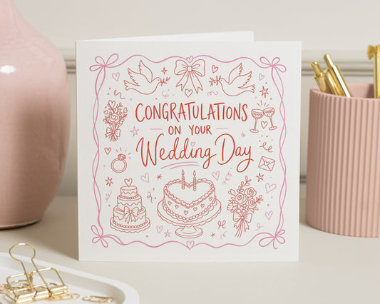 Wedding Card, Congratulations Wedding Card, Wedding Day Card, Card for Bride and Groom, Newlyweds Card, Wedding Cards for Couple