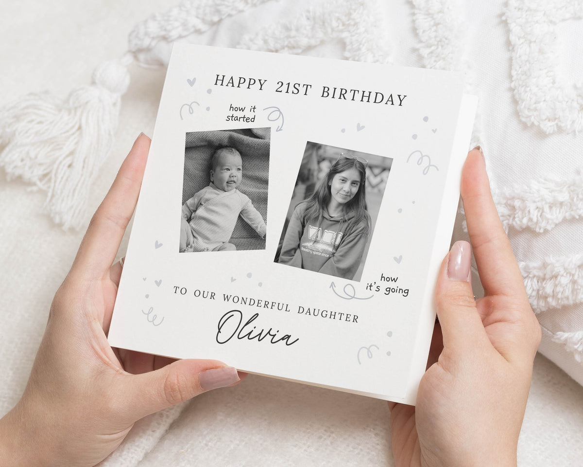 21st Birthday Card for Daughter, Personalised Photo Birthday Card, Daughter Birthday Card, 21st Birthday Cards, Birthday Card for Her