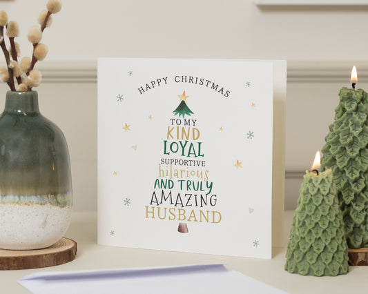 Christmas Card for Husband, Husband Christmas Card, Funny Christmas Card for Him, Personalised Christmas Card, Husband Xmas Card