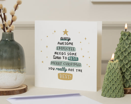 Employee Christmas Card, Staff Christmas Card, Work Christmas Card, Christmas Card for Employee, Thank You Christmas Card for Colleague