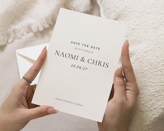 Personalised Save the Date Card, Wedding Save the Date Card, Minimal Save the Date, Custom Save the Date Card, Simple Save the Date