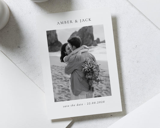 Personalised Save the Date Card, Photo Save the Date Card, Wedding Save the Date, Simple Save the Date, Custom Save the Date Card