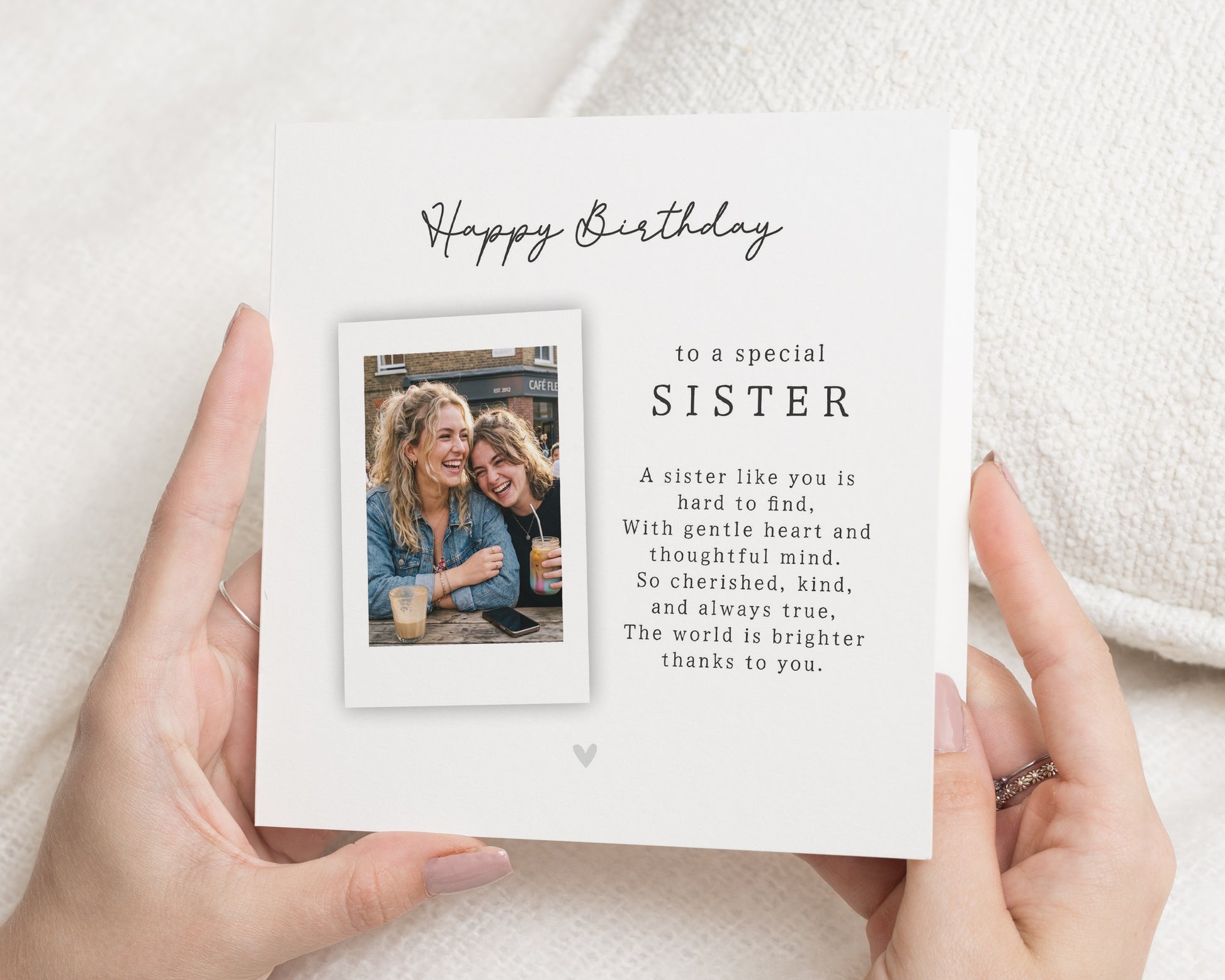 Birthday Card for Sister, Sister Birthday Card, Personalised Photo Birthday Card for Sister, Poem Birthday Card, Birthday Card for Her