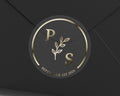 Personalised Wedding Sticker, Custom Initials Foil Sticker, Wedding Envelope Seal, Gold Monogram Sticker, Wedding Date Sticker