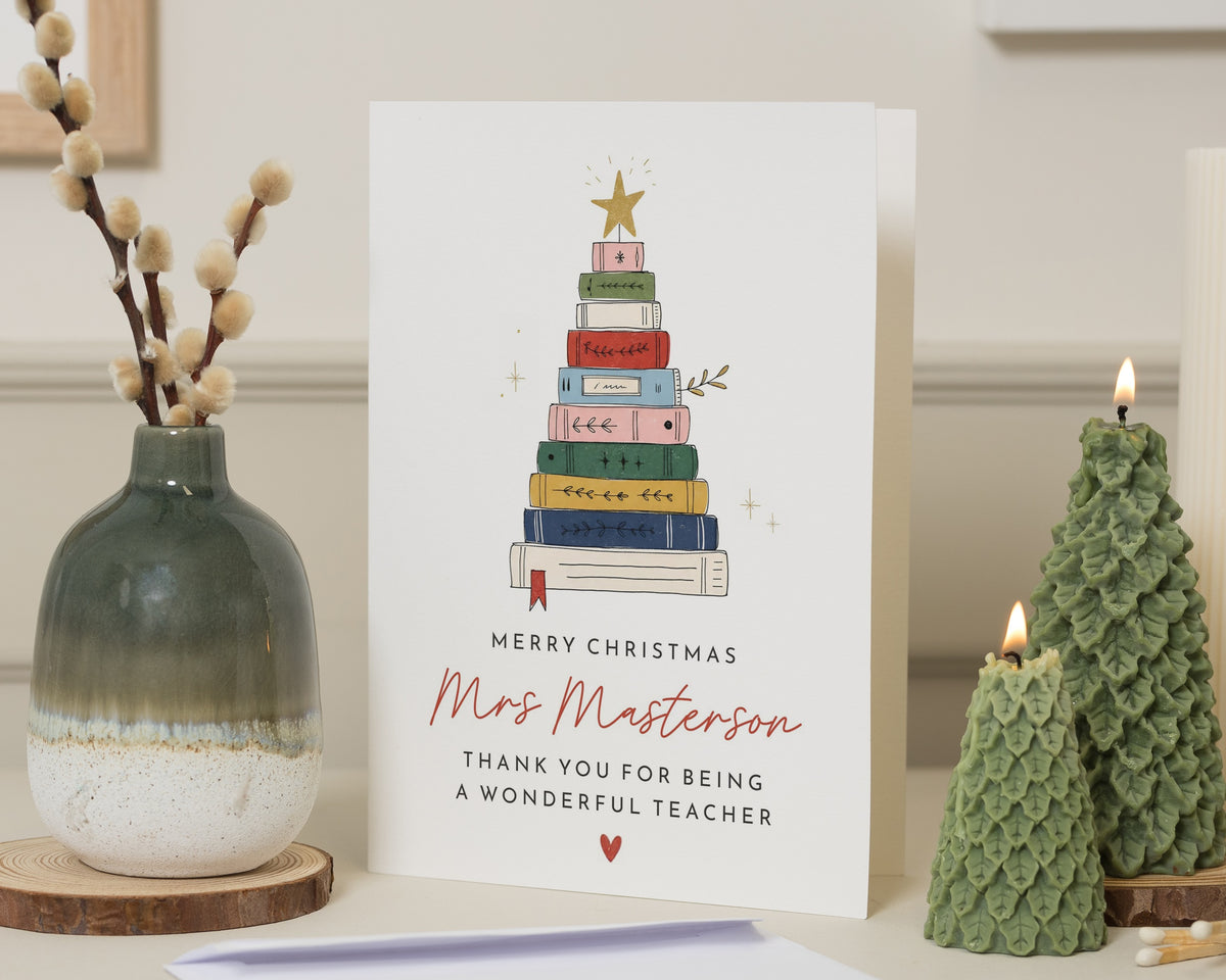 Teacher Christmas Card, Christmas Card for Teacher, Personalised Teacher Thank You Card, Christmas Thank You Card, Thank You Teacher Card