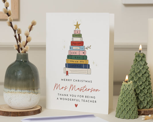 Teacher Christmas Card, Christmas Card for Teacher, Personalised Teacher Thank You Card, Christmas Thank You Card, Thank You Teacher Card
