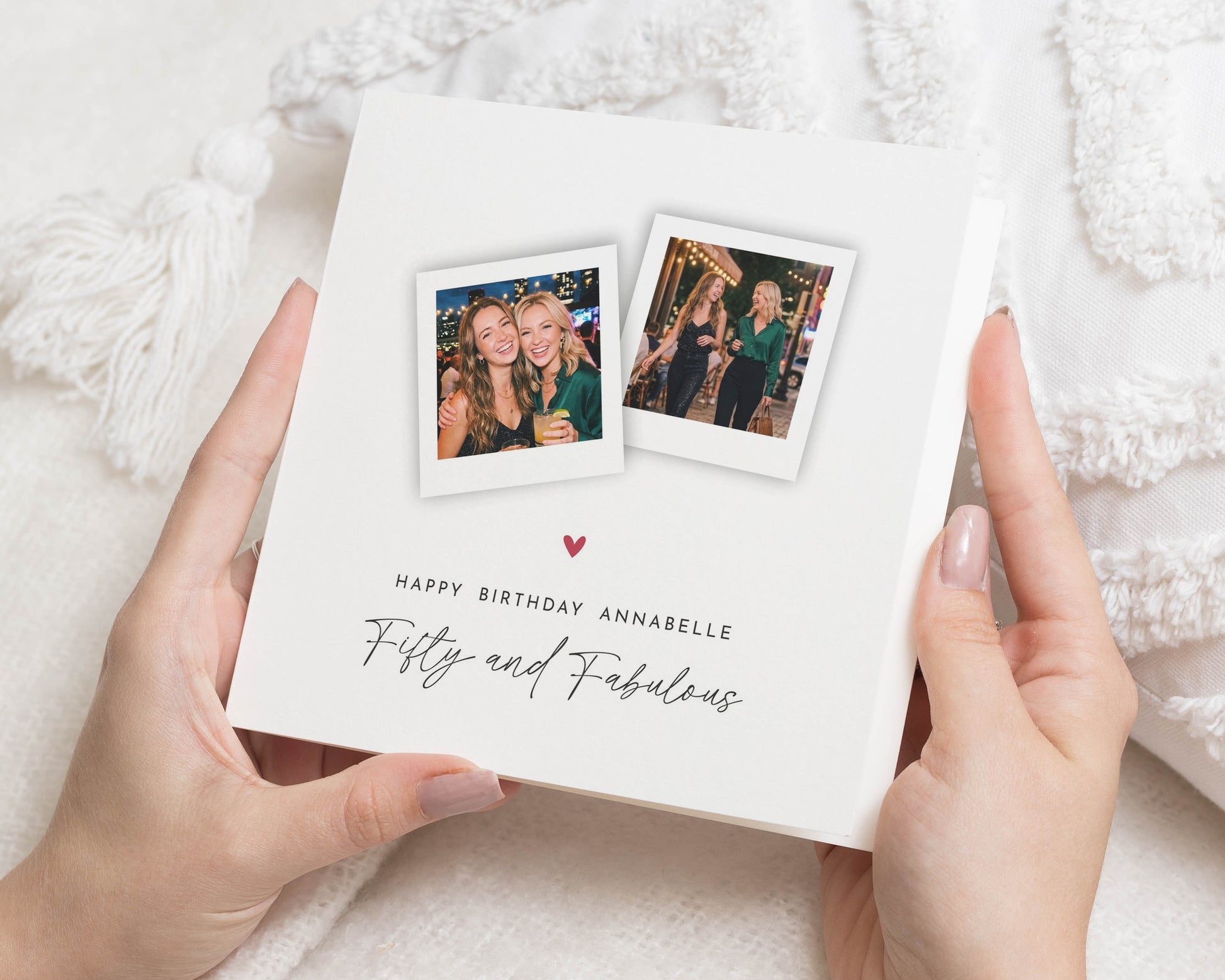 50th Birthday Card for Her, Personalised Photo Birthday Card, Fiftieth Birthday Card, Friend Birthday Card, Best Friend Birthday Card