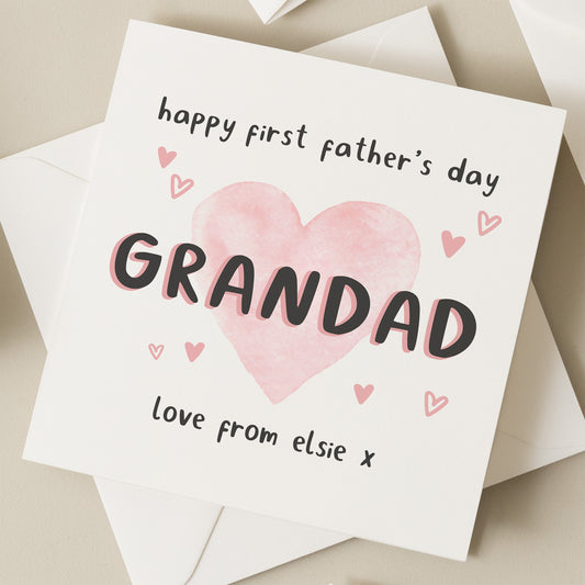 Personalised First Father&#39;s Day As My Grandad Card, 1st Fathers Day Card, Baby First Fathers Day Card, First Fathers Day Gift, For Grandad