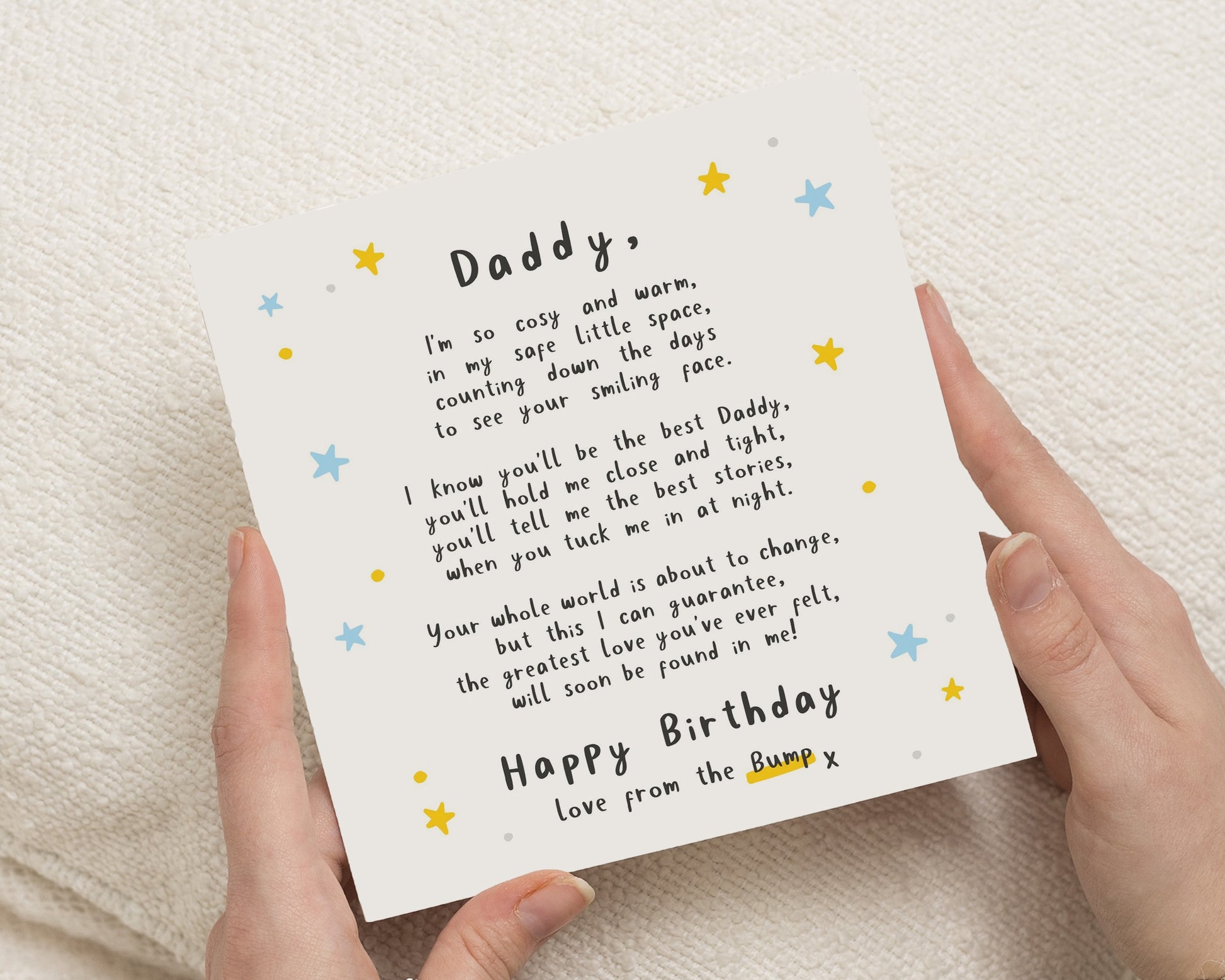 Birthday Card for Dad, Daddy Birthday Card, Birthday Card from the Bump, Pregnancy Birthday Card for Him, Poem Birthday Card
