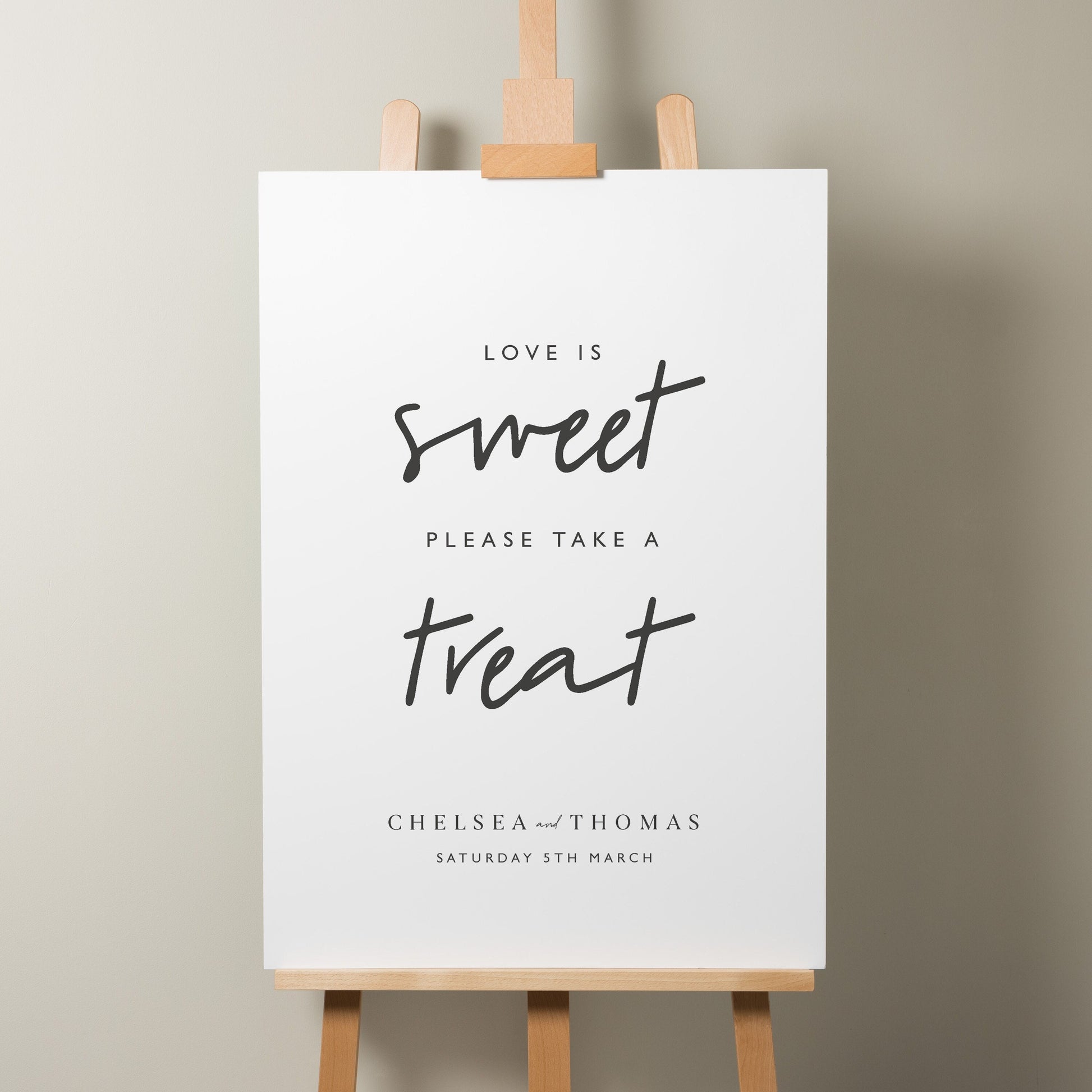 Simple Wedding Sign, Sweet Table Wedding Sign, Sweet Station Wedding Signage, Sweet Wedding Sign, Simple Wedding Sign &#39;Chelsea&#39;