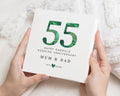 Emerald Anniversary Card, 55th Wedding Anniversary Card, Anniversary Card for Mum and Dad, Personalised Anniversary Card