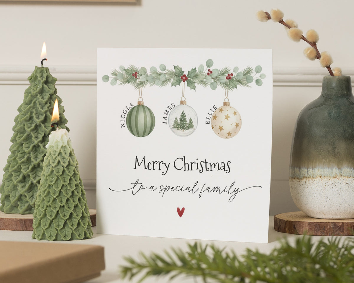 Personalised Christmas Card for Family, Family Christmas Card, Merry Christmas Card
