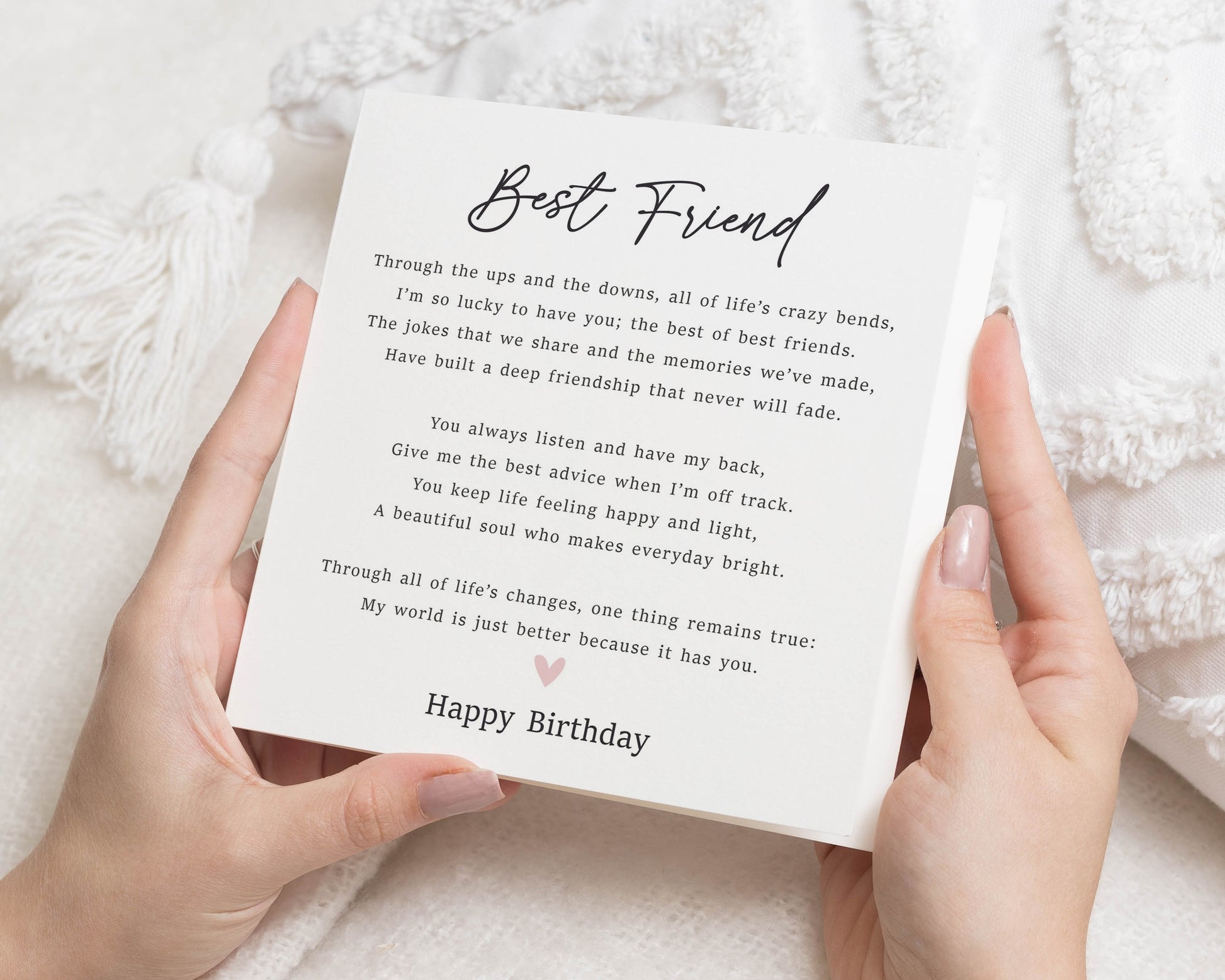 Best Friend Birthday Card, Birthday Card for Friend, Birthday Card for Best Friend, Friend Poem Card, Birthday Card for Her, Bestie Card