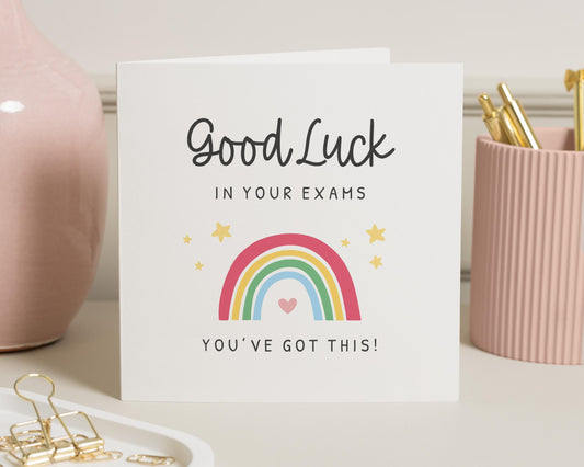 Good Luck In Your Exams Card, Exam Good Luck Card, Good Luck Card For Friend, Rainbow Good Luck Card, Youve Got This Card