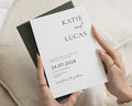 Minimalist Wedding Invitations, Black and White Wedding Invite, Forest Green Envelope, Elegant Typography Invitation Suite