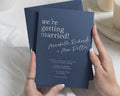Gold Foil Wedding Invitations, Navy Blue Wedding Invite, Modern Typography Invitation, Elegant Personalised Wedding Stationery