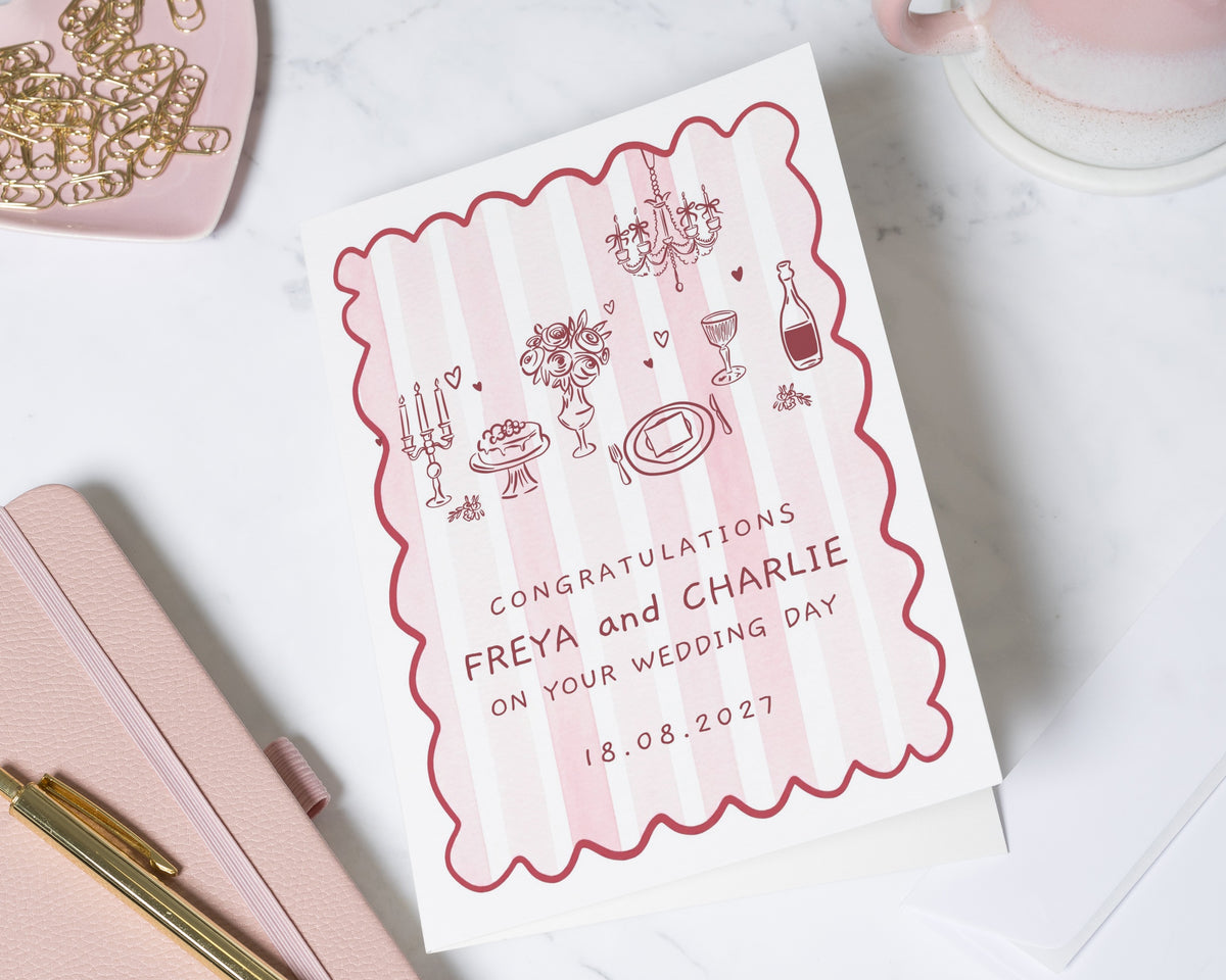 Personalised Wedding Card, Wedding Day Card, Congratulations Wedding Card, Custom Wedding Card for Couple, Bride and Groom Card