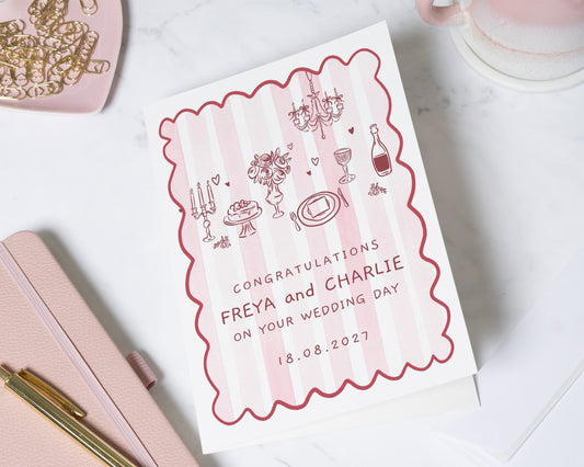 Personalised Wedding Card, Wedding Day Card, Congratulations Wedding Card, Custom Wedding Card for Couple, Bride and Groom Card