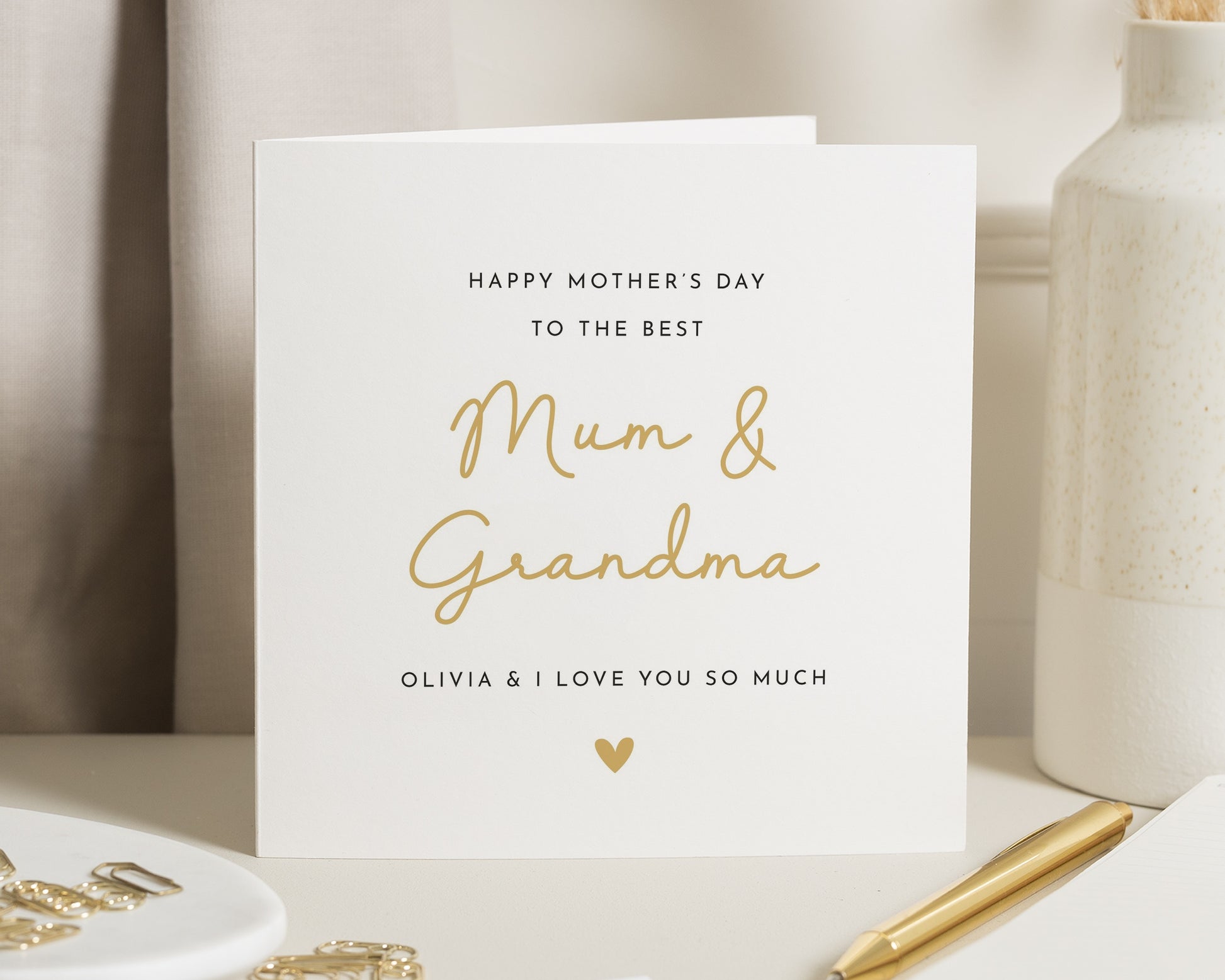 Mother's Day Card for Mum and Grandma, Personalised Mother's Day Card, Mother's Day Card from Daughter, Mum and Grandma Card