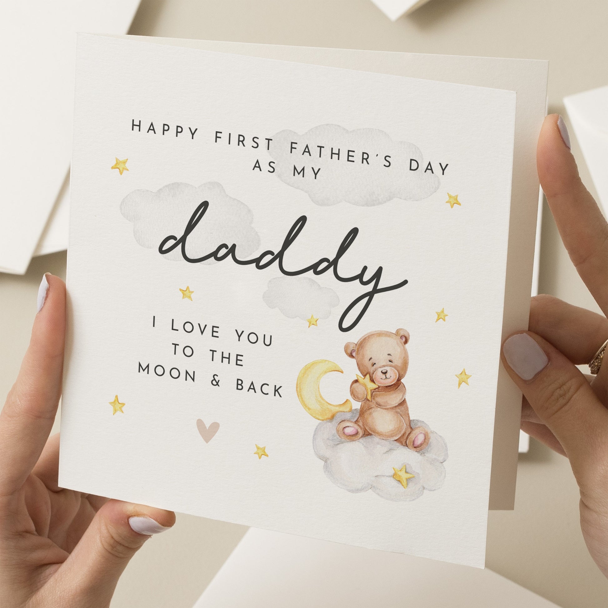 Cute 1st Father&#39;s Day As My Daddy Card, First Fathers Day 2024 Card, 2024 Baby First Fathers Day Card, First Fathers Day Gift