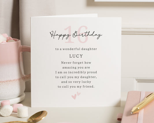16th Birthday Card for Daughter, Personalised Daughter Birthday Card, Sweet 16 Card, 16th Birthday Card for Her, Daughter Birthday Cards