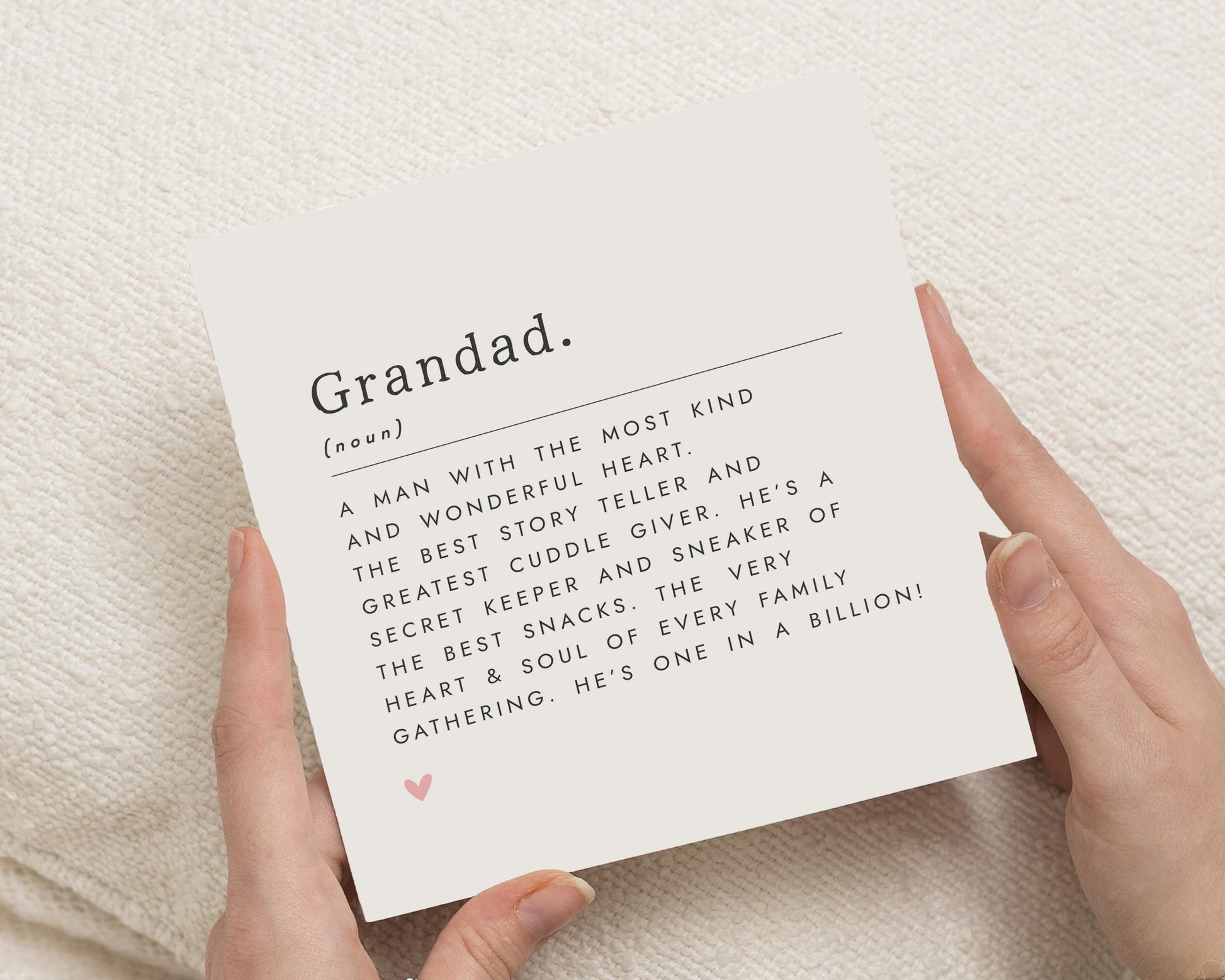 Grandad Birthday Card, Birthday Card for Grandad, Grandad Card, Card for Him, Grandad Poem Card, Cute Birthday Card, Family Card