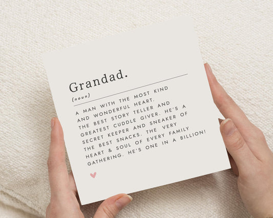 Grandad Birthday Card, Birthday Card for Grandad, Grandad Card, Card for Him, Grandad Poem Card, Cute Birthday Card, Family Card