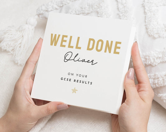 Well Done Card, Personalised Exam Results Card, GCSE Results Card, Congratulations Card, Good Luck Card, Card for Him or Her