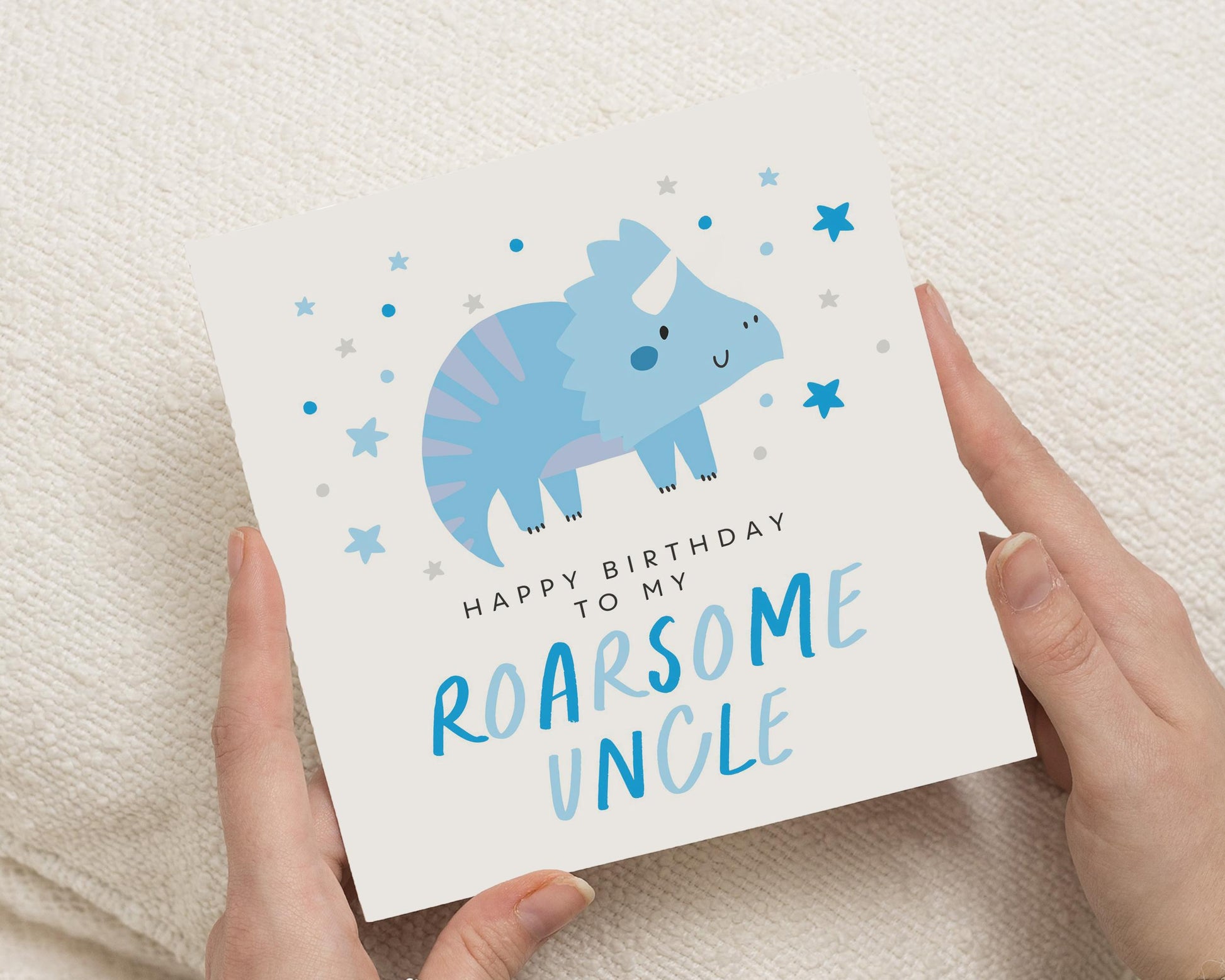 Birthday Card for Uncle, Dinosaur Birthday Card, Roarsome Uncle Card, Birthday Card for Him, Cute Birthday Card, Personalised Uncle Card