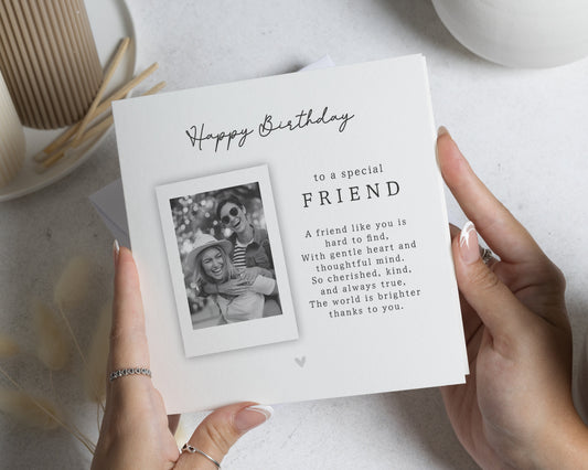 Birthday Card for Friend, Friend Birthday Card, Best Friend Birthday Card, Birthday Card for Her, Personalised Photo Poem Card