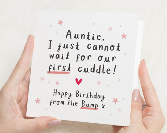Auntie Birthday Card from the Bump, Birthday Card for Auntie, New Auntie Card, Pregnancy Birthday Card, Cute Birthday Card for Her