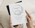 Black and White Floral Wedding Invitations, Minimalist Botanical Wedding Invite, Elegant Personalised Invitation Suite