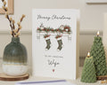 Christmas Card for Wife, Wife Christmas Card, Merry Christmas Wife Card, Christmas Cards for Her, Cute Festive Stocking Card