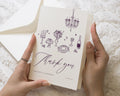 Personalised Wedding Thank You Cards, Wedding Thank You Cards, Folded Thank You Cards, Illustrated Wedding Thank You Card