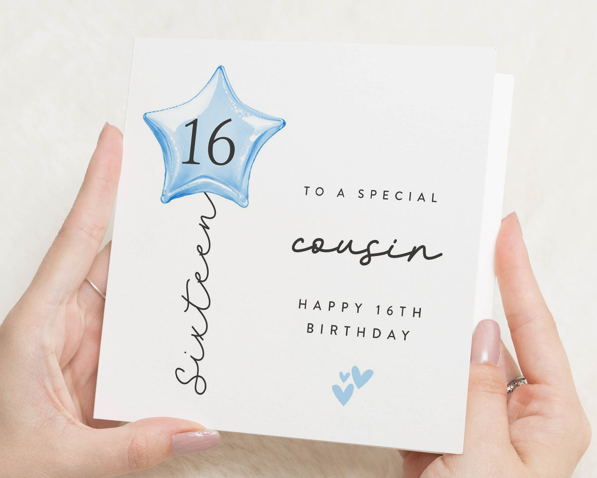 16th Birthday Card for Cousin, Sixteenth Birthday Card, Birthday Card for Him, Birthday Card for Her, Personalised Birthday Card