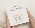 Thank You Teacher Card, Personalised Teacher Thank You Card, Thank You Card for Miss, End of Term Card, Custom Teacher Card