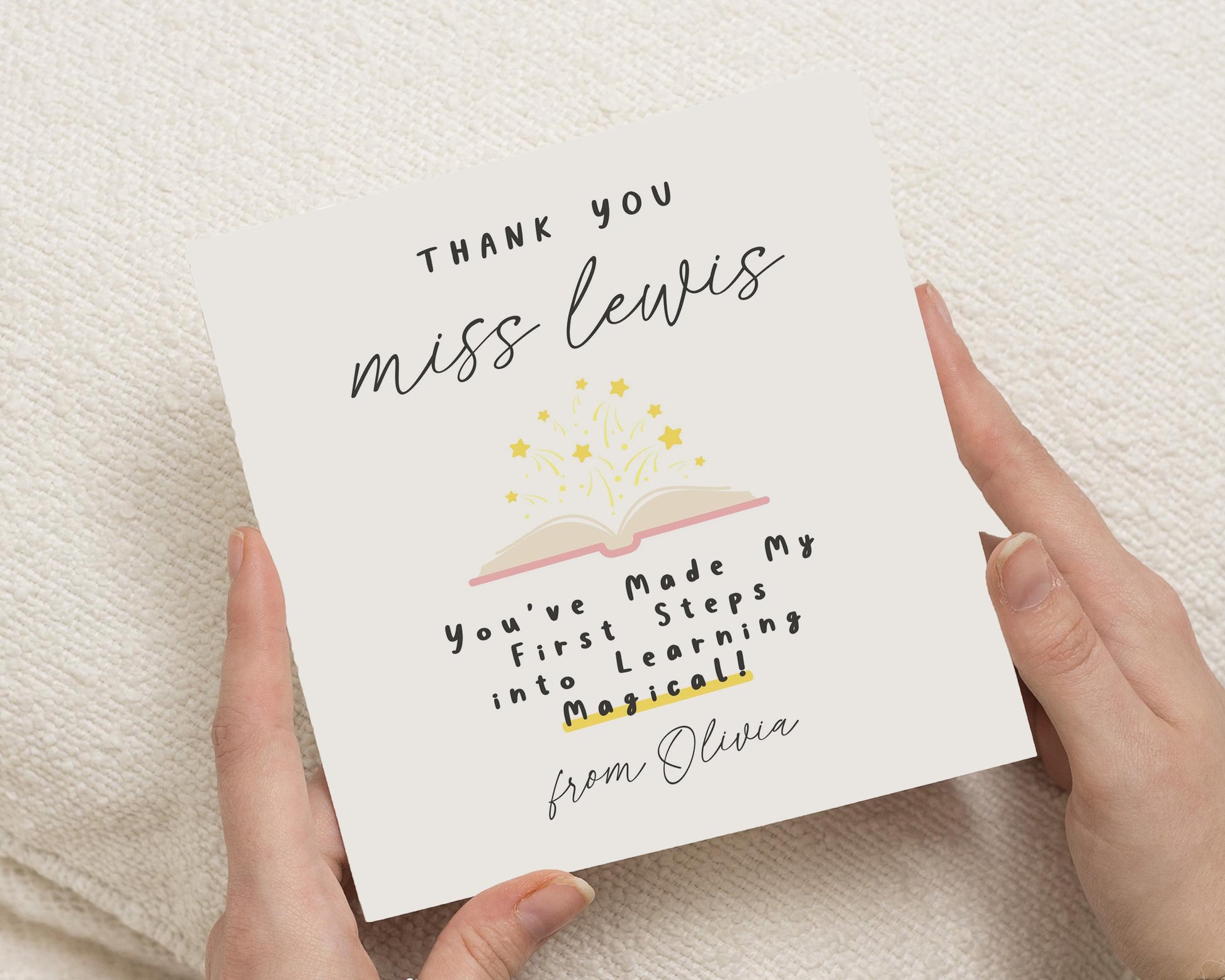 Thank You Teacher Card, Personalised Teacher Thank You Card, Thank You Card for Miss, End of Term Card, Custom Teacher Card