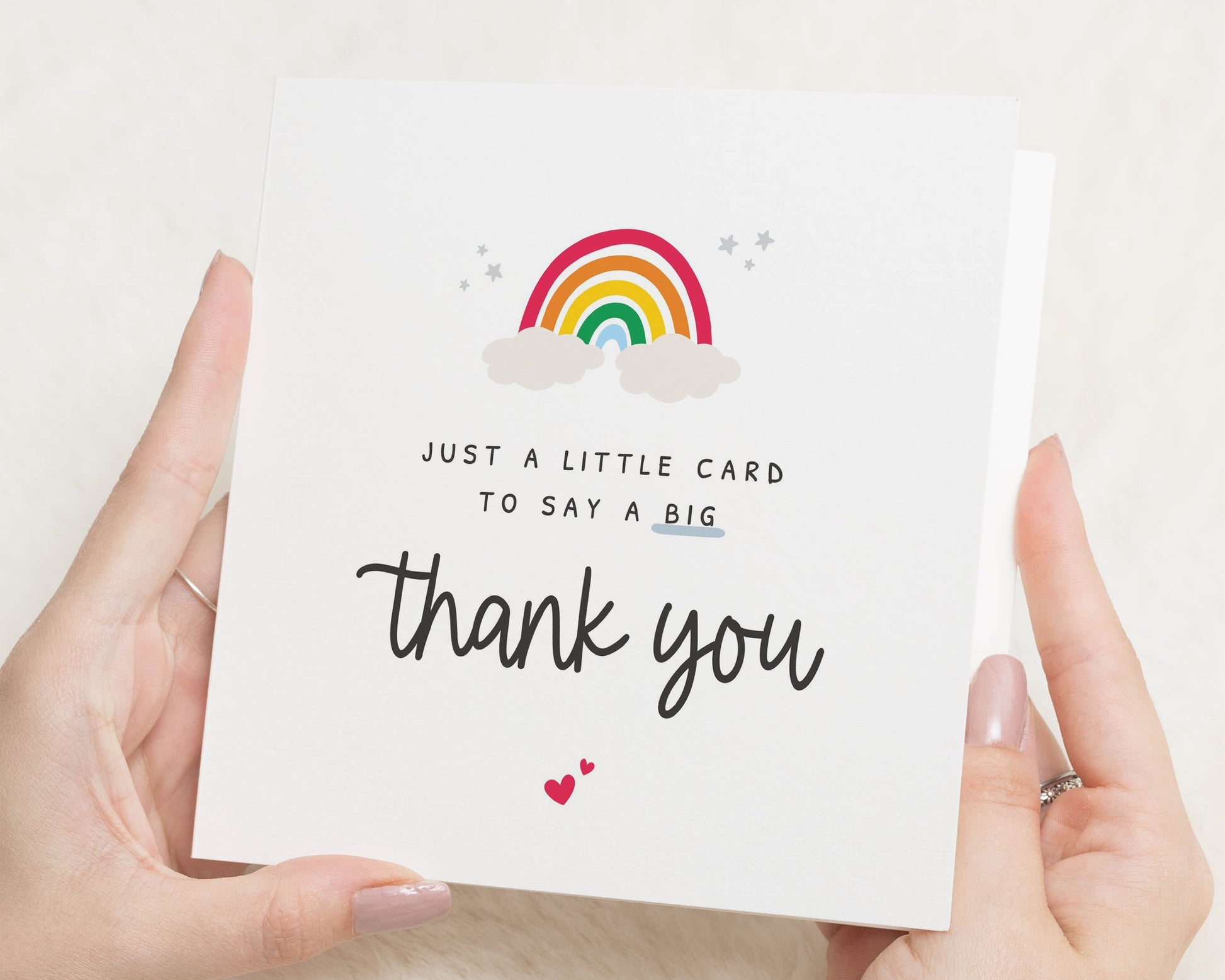Thank You Card, Rainbow Thank You Card, Cute Thank You Card, Thank You Card for Friend, Teacher Thank You Card, Thank You Card for Her