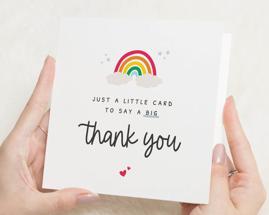Thank You Card, Rainbow Thank You Card, Cute Thank You Card, Thank You Card for Friend, Teacher Thank You Card, Thank You Card for Her