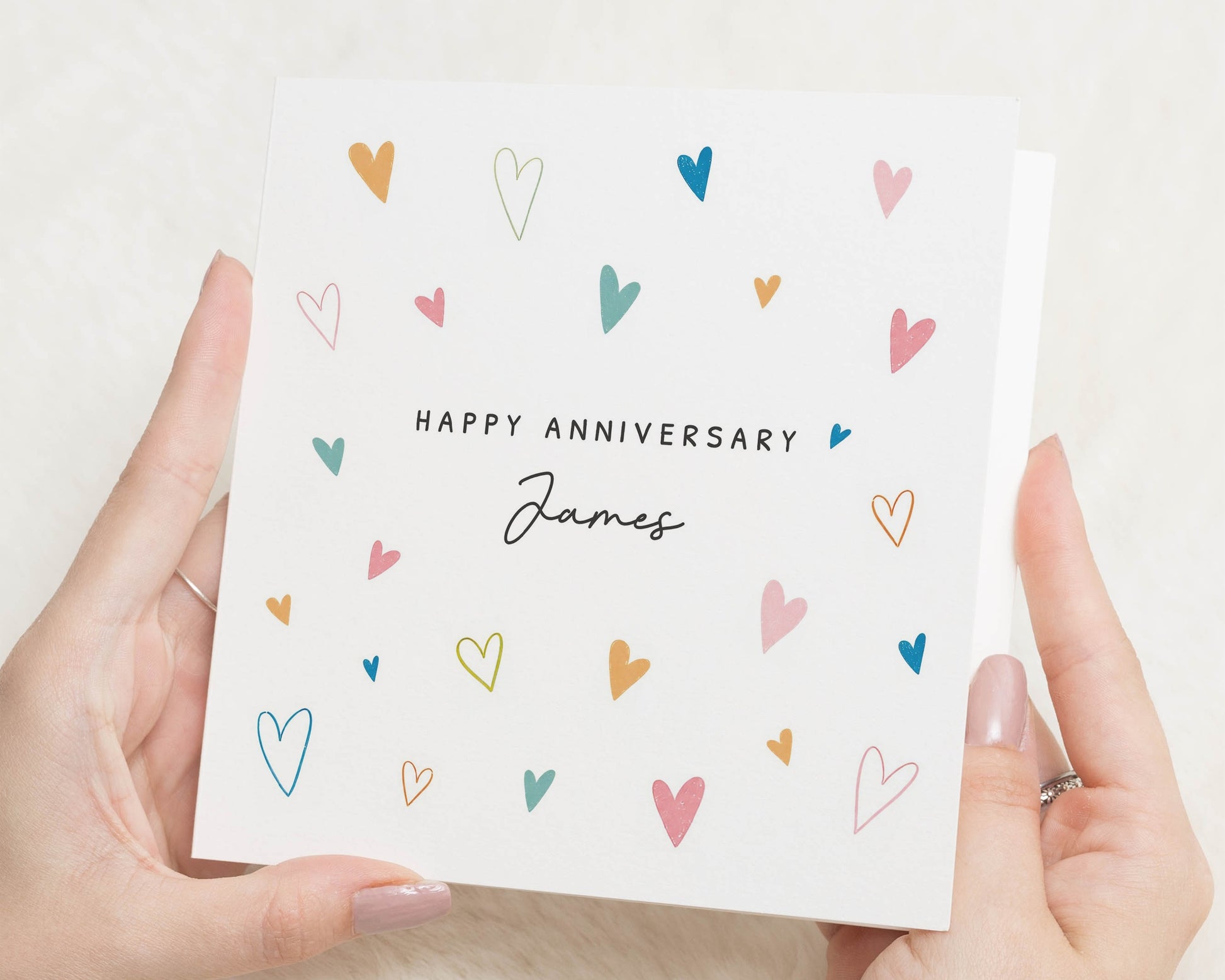 Personalised Anniversary Card, Anniversary Card for Husband, Wife Anniversary Card, Anniversary Cards for Couples, Custom Heart Card