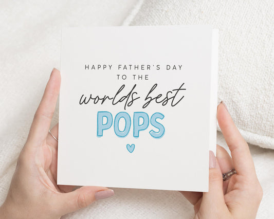 Fathers Day Card for Pops, Worlds Best Pops Card, Fathers Day Card from Kids, Fathers Day Card for Him, Personalised Fathers Day Card