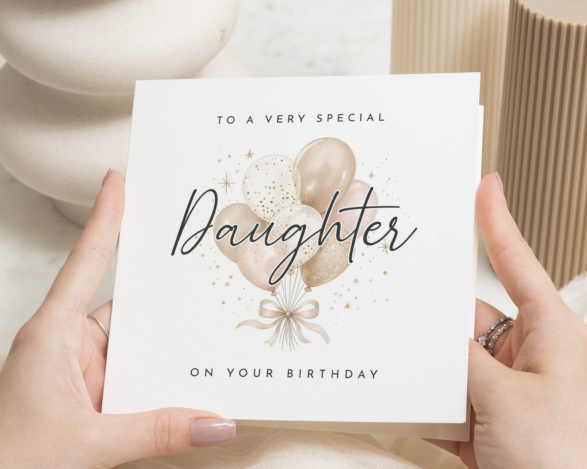 Daughter Birthday Card, Birthday Card for Daughter, Birthday Card for Her, Special Daughter Card, Cute Balloon Birthday Card
