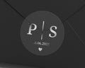 Personalised Wedding Envelope Seal, Custom Initials Sticker, Silver Foil Wedding Sticker, Monogram Envelope Seal, Wedding Date Sticker
